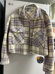 ZARA ザラ パープル チェック シャツ ジャケット