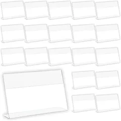 I'm so happy ポップスタンド アクリル プライスカード立て ミニ 卓上 名刺サイズ おしゃれ L型 20個 (クリア)