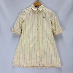BURBERRY BLUE LABEL 5分袖 ミニワンピース 裾フリル 袖裏 サイズ36 E1J30-175-60 08011202 02