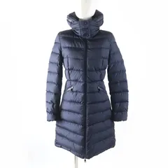 極美品★MONCLER モンクレール FLAMMETTE フード・ロゴワッペン付 ZIP UP ダウンコート ダウンジャケット ネイビー 00 正規品 レディース