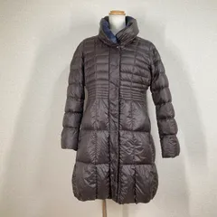 【ラブランシュ】ダウンコート ジャケット  茶　ネイビー　11　リバーシブル　ロング 女優襟 自宅洗濯可能 Y2K　フェアリーグランジ