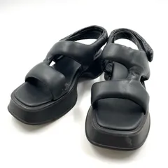 C430 ORiental TRaffic オリエンタルトラフィック パデットベルトフレアソールサンダル 厚底 ブラック レディース Lサイズ