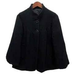 レイビームス Ray Beams スタンドカラー Aライン コート ウール ブラック 黒 日本製