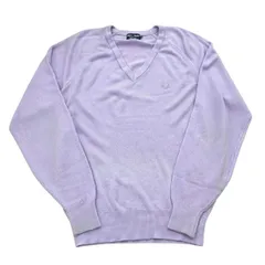 FRED PERRY フレッドペリー 長袖 Vネック ニット パープル系 Lサイズ メンズ