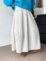 バルーンスカート ロング スカート コクーンスカート マキシ丈 ゆったり 体型カバー ロングスカート ぽわん まるっと ボトムス マキシ丈スカート ぽこぽこ 切り替え ウェストゴム きれいめ カジュアル シンプル 無地 可愛い