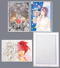 [중고] 원화 일러스트 보드 ≪애니메이션·만화계 서적≫ 오오바 츠구미×오바타 켄 웍스 칼라 복제 원고 세트 [박맨][DEATH NOTE][플래티넘 엔드] 제3탄