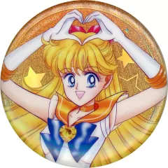 【中古】バッジ・ピンズ スーパーセーラーヴィーナス 「美少女戦士セーラームーン オーロララメ缶バッジ(A)」 オフィシャルファンクラブ Pretty Guardians/セーラームーンストア/ローソン限定