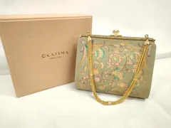 平和屋本店●岡重謹製　OKAJIMA　和装小物　和装バッグ　ハンドバッグ　更紗花文　ラインストーン　箱付き　逸品　DZAA10843kh5