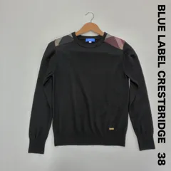 BLUE LABEL CRESTBRIDGE ブルーレーベルクレストブリッジ☆ファンクショナルウールプルオーバーニット38 ブラック 黒