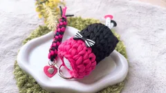 パラコード✦ゴルフティーホルダー&ボール入れセット✦2個収納✦カラビナ選べます✦ピンクブラック系りぼん付