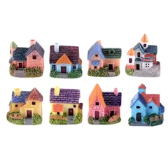 【ラスト1点】苔テラリウム 盆栽 ミニチュア ガーデン マイクロ風景飾り ドールハウス テラリウム置物 風景DIY ヨーロッパヴィラ SELECOCO 8個 (Bセット)