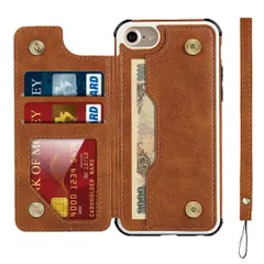 軽量 耐衝撃 携帯カバー 多機能 ボタン磁気 スタンド機能 ストラップ カード収納 IC PUレザーケース アイフォン6/6s/7/8/se2/se3 背面カバー ケース縄掛け iPhone7/8/6/6s for スマホケース for 手帳型ケース 2020