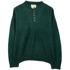 古着 ~00年代 エディーバウアー Eddie Bauer ヘンリーネック リブ編み コットンニットセーター USA製 メンズL相当/eaa546649