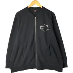 古着 ハーレーダビッドソン Harley-Davidson ドクロ柄 スカル柄 フルジップスウェットシャツ トレーナー レディースL相当/eaa604028