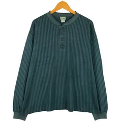 古着 80~90年代 エルエルビーン L.L.Bean ストライプ柄 マルチストライプ ヘンリーネック ロングTシャツ ロンT メンズL相当/eaa596479