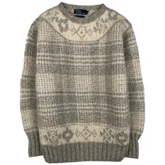 古着 ラルフローレン Ralph Lauren POLO by Ralph Lauren 総柄 ウールニットセーター メンズM相当/eaa596387