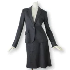 36【美品】アンタイトル セットアップスーツ 上3 L 下4 LL グレー スカートスーツ ストレッチ 面接 ビジネス UNTITLED 秋冬春 ★美品★