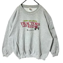 トラクター 企業ロゴ オーバーサイズ プリント トレーナー 2XL グレー スウェット レディース ユニセックス メンズ 古着 長袖