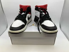 NIKE/スニーカー/Women's/AIR JORDAN 1 MID/ブラック/レッド/BQ6472-061/27.5cm