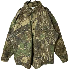 2XL カモフラ ミリタリー 総柄 リアルツリー オーバーサイズ  シャツ レディース ユニセックス メンズ 古着 長袖