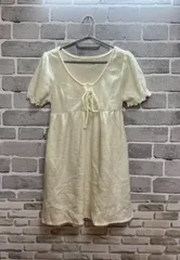 【H3-28】◇ LIZ LISA　0サイズ　ミニワンピ　オフホワイト　無地