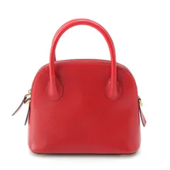 セリーヌ ヴィンテージ レザー ボリード型 2way ハンドバッグ レッド【中古】