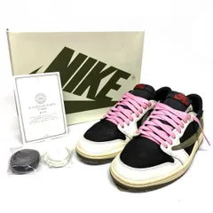 Travis Scott × Nike ナイキ Air Jordan 1 Low OG Medium Olive 27cm DZ4137-106 スニーカー メンズ 箱有 ※中古/難あり 【津山店】