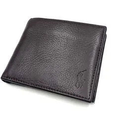 POLO Ralph Lauren ポロ　ラルフローレン　財布　ウォレット　二つ折り　レザー　コンパクト　ダークブラウン系