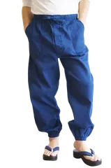 作務衣パンツ 蜂巣織  11731 パンツのみ単品 綿100％ S/M/L/LL/3L/4L/5L 作業着 部屋着 父の日 ギフト 敬老の日 飲食店 ビッグサイズ  紺