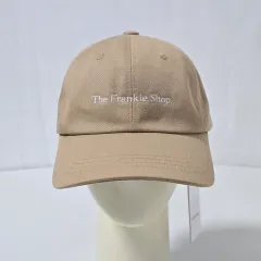 新品 ザ・プレミアム・フランキーショップ ベージュ 刺繍 ロゴ ベースボールキャップ 帽子 free 1216