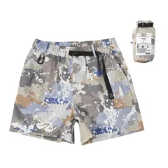 [キウ] ウォータープルーフショーツ 2ND WP SHORTS 2ND 防水 撥水 耐水 透湿 ショートパンツ 短パン 調節 収納袋 ポケット おしゃれ アウトドア ユニセックス メンズ レディース 男女兼用 [スプラッシュカモフラ] [Free Size]