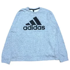 古着 used adidas アディダス　長袖ロゴプリントスウェット　トレーナー　グレー　Lサイズ