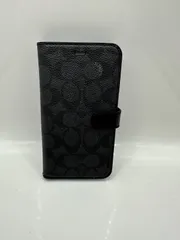 訳あり☆COACH ☆コーチ ブックタイプ iPhone 11用ケース　Signature Black 手帳型