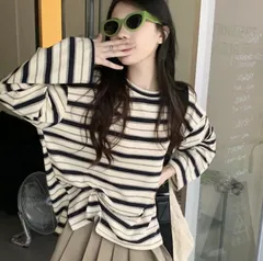 長袖ボーダー レディース Tシャツ トップス カットソー 人気の定番 お洒落 カッコイイ シャツ