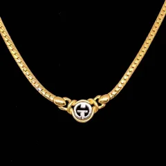 美品★GIVENCHY ジバンシー ネックレス GG ヴィンテージ オメガチェーン ダブルGロゴ ゴールド シルバー ジバンシィ メンズ レディース 喜平