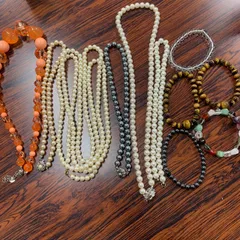 アクセサリー 11点セット ネックレス ブレスレット 石付き 数珠 ネックレストップ 婦人用 女性用 真珠