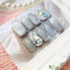 【現品】ネイルチップ　水色　埋め尽くし　キラキラ