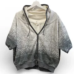 DIESEL ディーゼル フード付きトップス RN93243 綿100% ポケット付き 柄 グレー×ホワイト sizeXS レディース 夏 ゴーゴー古着久喜倉庫店草2977