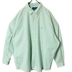 ミントグリーン ラルフローレン オーバーサイズ ワンポイント ボタンダウン 2XL シャツ レディース ユニセックス メンズ 古着 長袖