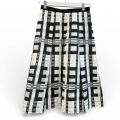 ANAYI アナイ チェックフレアスカート 101817-11-470-08-380 表地綿混 日本製 チェック柄 ブラック×ホワイト size38 レディース 春 ゴーゴー古着久喜倉庫店草2978