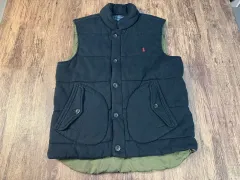 L ポロラルフローレン ダウン ベスト ブラック A++