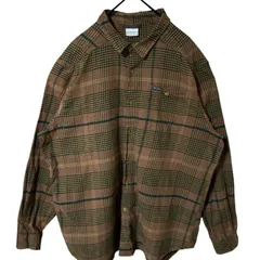 チェック ブラウン 茶色 オーバーサイズ 2XL コロンビア アウトドア シャツ レディース ユニセックス メンズ 古着 長袖