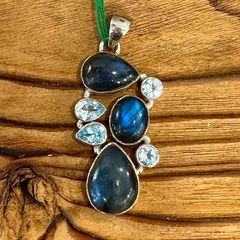 18K 2トーン ロンドンブルートパーズペンダントヘッド QVC - メルカリ