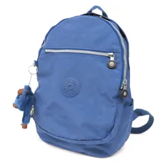 WK25534 美品 kipling キプリング リュックサック バックパック デイバッグ ナイロン ゴリラチャーム付き 青 ブルー