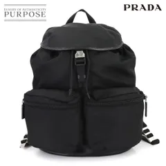 プラダ PRADA バックパック リュックサック ナイロン サフィアーノレザー ブラック ネロ V164 シルバー 金具 Backpack 90306114