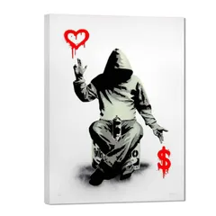 バンクシー 愛とお金 ポスター アートパネル キャンバス 絵画 抽象画 贈り物 インテリア 壁飾り 壁掛け 木枠付きの完成品