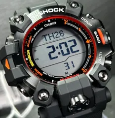 腕時計 メンズ Gショック 9500型 電波 ソーラー ケース幅50mm マッドマン ポリウレタンベルト ブラック/液晶×レッド色 G-SHOCK 111NGW9500MEC1のサムネイル
