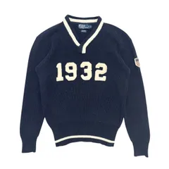 古着 ポロバイラルフローレン Polo by Ralph Lauren レタード ニットセーター クリーニング済み 90s メンズL