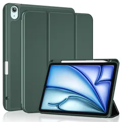 (2022) Air5 / / Air4 / (2020) iPad 10.9インチ iPad 透明 (2024) クリアカバー M2 ペン収納 (2025) 耐衝撃 M3 三つ折り ケース スタンド 11インチ スマートカバー Air (オールミッドナイトグ