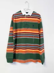 POLO RALPH LAUREN(ポロラルフローレン) マルチ ストライプ ラグビー カラ 長袖Tシャツ (L) 出品